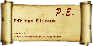 Pörge Elizeus névjegykártya